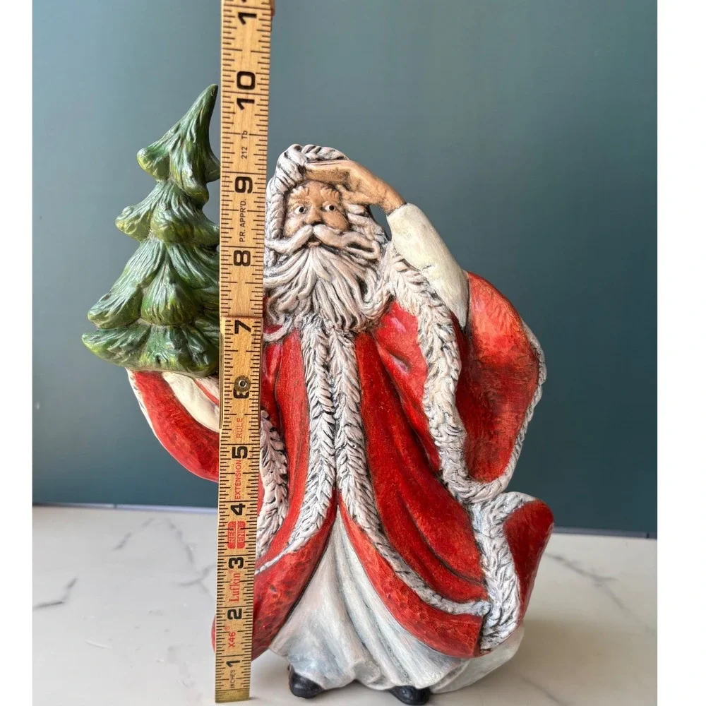 Vintage 1986 Ceramic Santa Claus Figurine Christmas Decor Old World Hand Paint